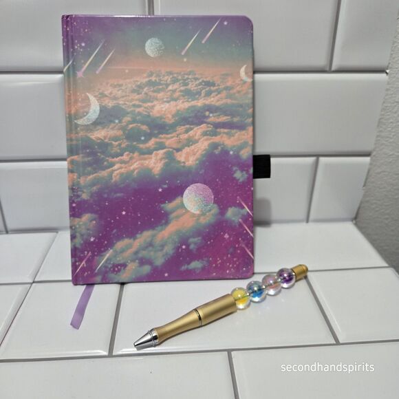Space Journal Diary for Adults Teens With Handmade Beaded Pen And Stickers - Picture 4 of 11